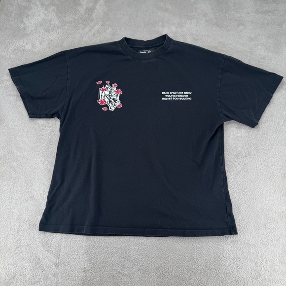 Darc Sport X Naruto Shippuden Akatsuki Clouds Wolf Shirt Mens XL Black Preowned - Picture 1 of 5